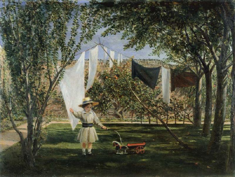 Charles Robert Leslie Child in a Garden with His Little Horse and Cart china oil painting image